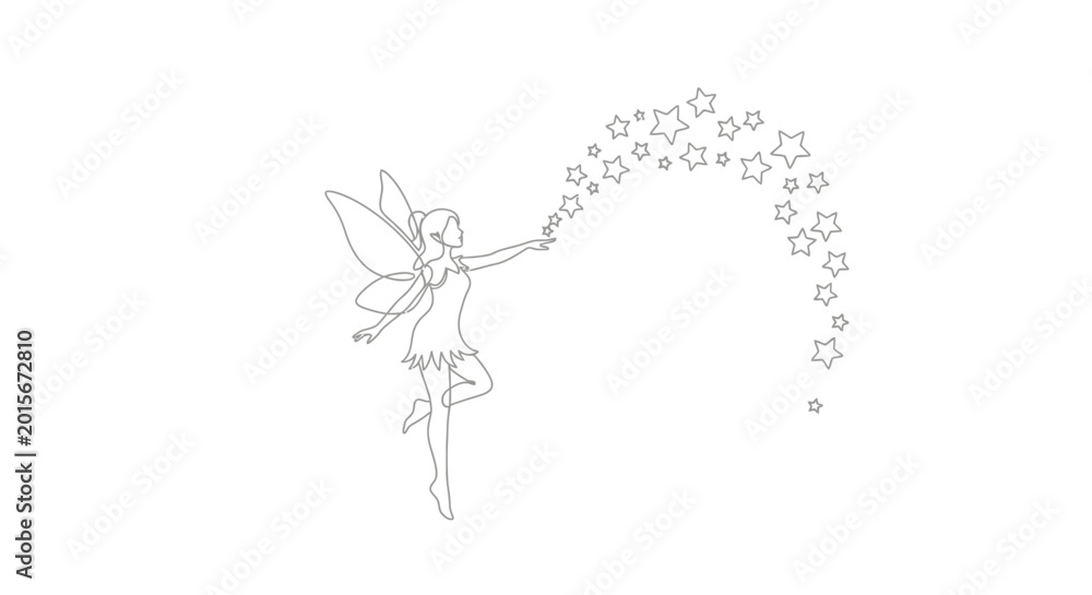 Fototapeta premium Fairy with Star Dust Trail