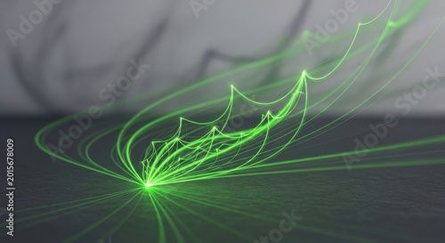 Abstract Green Swirling Light Energy Pattern