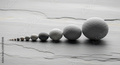 Line of Smooth Stones in Graduating Sizes