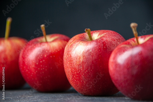 Картината върху платно front view fresh red apples on the dark background color mellow ripe vitamine ap