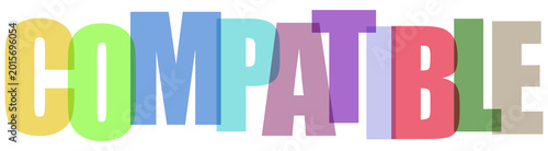 Foto Colorful compatible typography word art on transparent background for design projects now