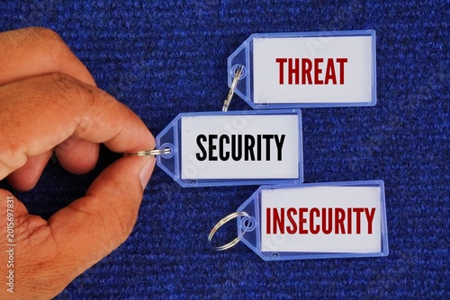 Schilderij op canvas Word opposite security are Insecurity, Threat