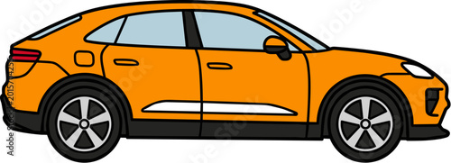 Orange SUV Car Illustration