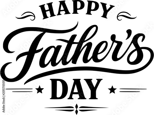 Happy Fathers Day vintage badge vector illustration