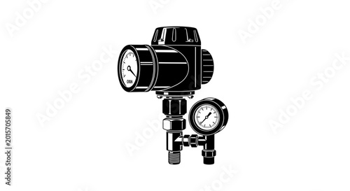 Industrial Pressure Regulator Valve with Dual Monitoring Gauges