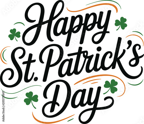 Slika na platnu St Patrick's Day Charming Shamrock Wishes