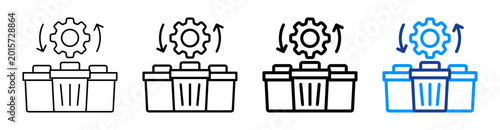 Waste Management Icon Different Style Outline Collection Set