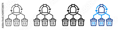 Waste Sorting Icon Different Style Outline Collection Set