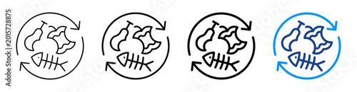Organic Waste Icon Different Style Outline Collection Set