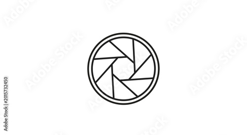 Cuadro en lienzo Camera Aperture Icon: Photography Symbol, Lens Diaphragm, Minimalist Design