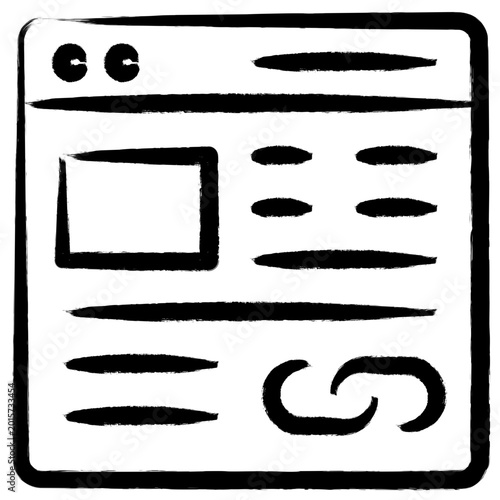 Hand Drawn SEO Backlink and Web Connection Network Icon