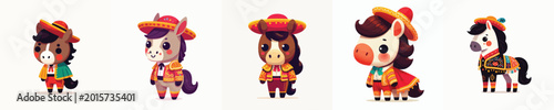 Cuadro en lienzo vector of a horse wearing a Spanish matador costume