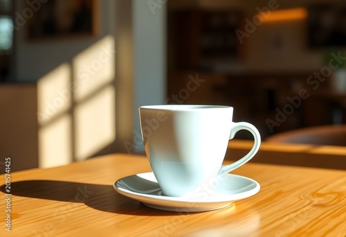 cup of coffee on wooden table