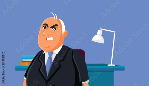 Foto Arrogant Boss Standing in Office Looking dissatisfied Vector Illustration