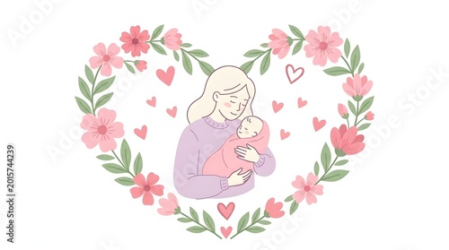 Cute Mother’s Day Cake Vector Illustration