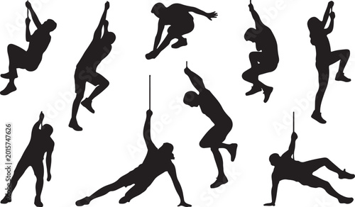 Tableau sur toile Athlete performing dynamic jumping and pole vault poses