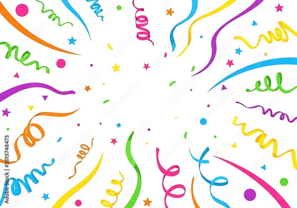 Obraz premium Colorful celebration confetti party elements isolated transparent background design