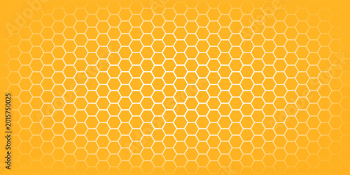 Abstract pattern seamless yellow hexagon honeycombs on a white background. Honey comb background pattern symbol vector design