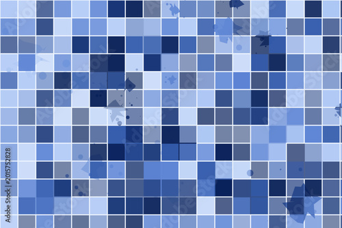 Abstract blue mosaic tile pattern background vector with seamless texture, ideal for digital and print design projects.