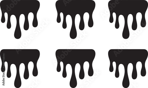 Canvastavla Dripping melted chocolate bar icons set
