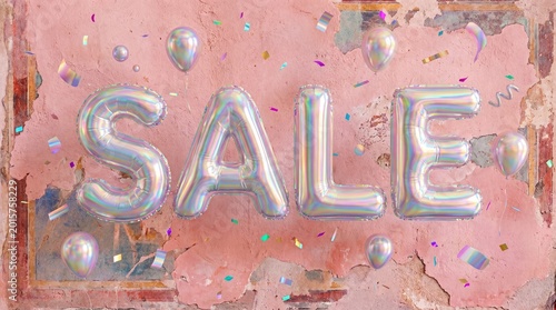 Holographic SALE Balloon Letters