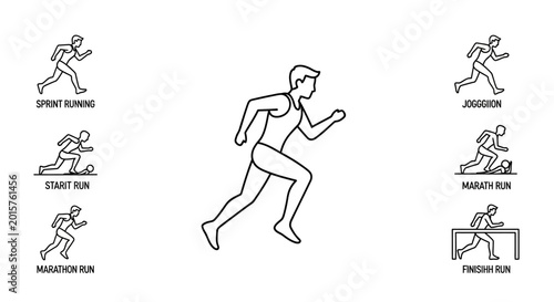 Photos Man Running in Athletic Sprint Posture.