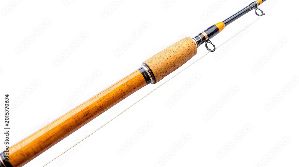 Naklejka premium Fishing rod with cork handle isolated on white background