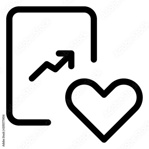 A heart symbol interacts with a graph on a screen