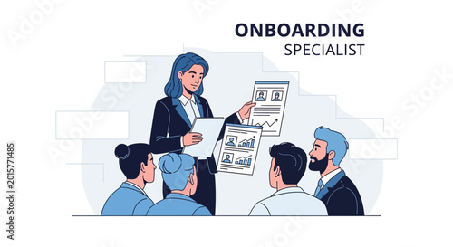 Onboarding Specialist Teaching New Employees in a Meeting