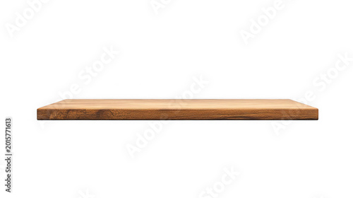Wooden shelf isolated on white background