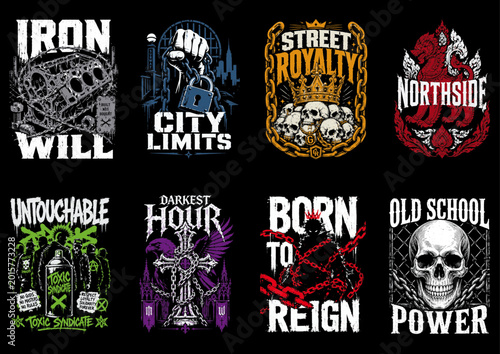 Vintage Streetwear Graphic Vector Bundle for T-shirt Design