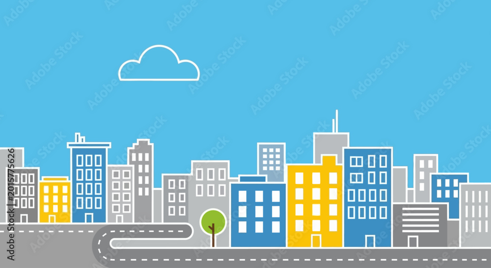 Obraz premium City Skyline with Modern Buildings.