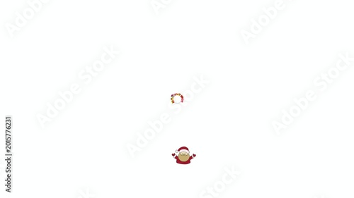 Christmas Gift Wreath with Santa Claus Center Frame Animation 4K