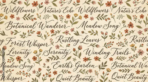 Fotografia Wildflowers nature floral pattern botanical design