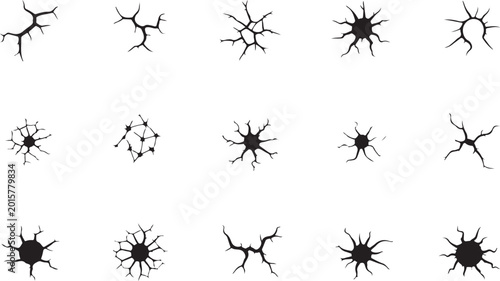 Photos Black neuron cells with branching dendrites illustration