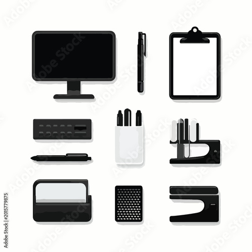 Office supplies and stationery items.
