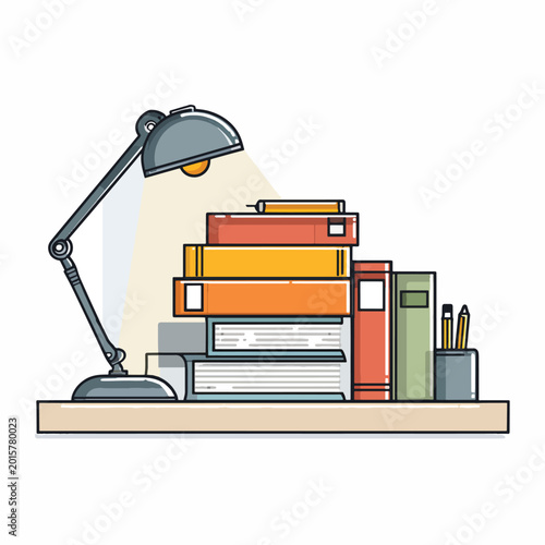 A stack of colorful books.