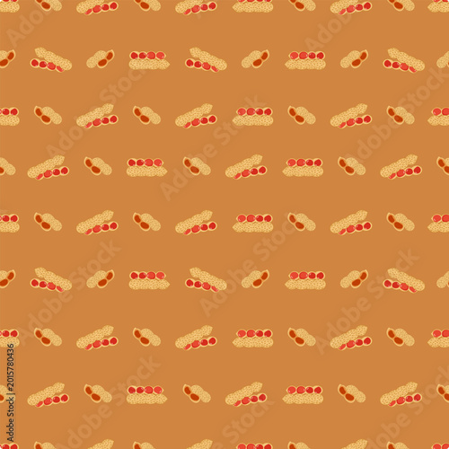 Peanut seamless pattern background for packaging. Peanuts pattern theme