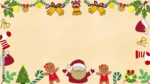Festive Christmas Holiday Border Motion Background 4K