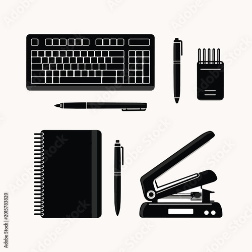 Office supplies and stationery items.
