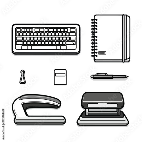 Office supplies and computer equipment.