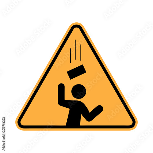 Fotografie Falling object hazard warning sign vector illustration
