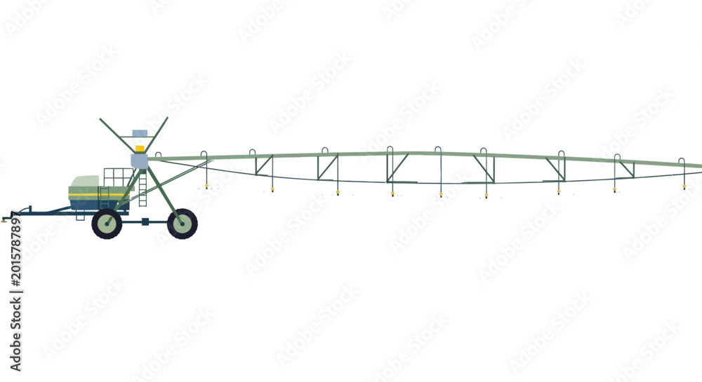 Fotografie Center pivot irrigation system on a white background.