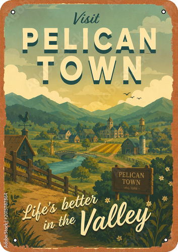 Pelican Town Travel Poster
