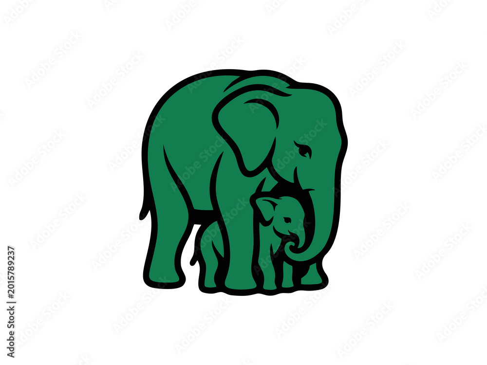 Fototapeta premium Mother and Baby Elephant