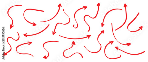 Foto Red arrows vector icons set