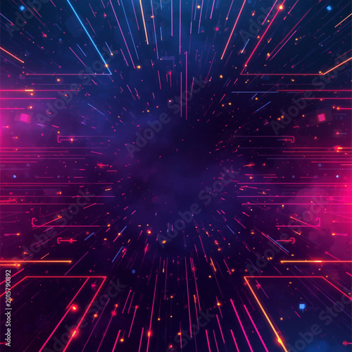 Gradient neon line technology background abstract generative