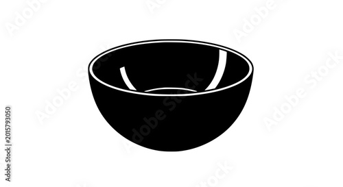 Simple empty bowl vector icon isolated on white background