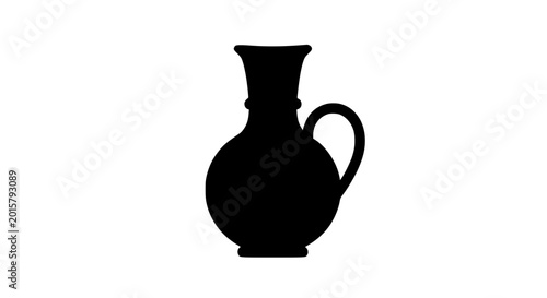Vase or pitcher silhouette icon isolated on white background