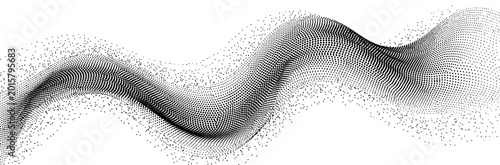 Bild auf Leinwand Abstract wavy line with a textured border in grayscale tones, conveying motion a